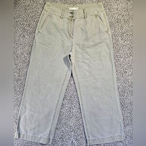 Treasure & Bond "Washed Out Green" Wide Leg Linen Capri Pants Size 4 EUC